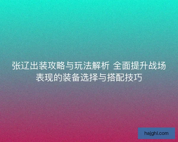 张辽出装攻略与玩法解析 全面提升战场表现的装备选择与搭配技巧